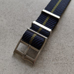 Woven Nylon Single Pass Strap - Navy, Black &amp; Green - The Strap Tailor