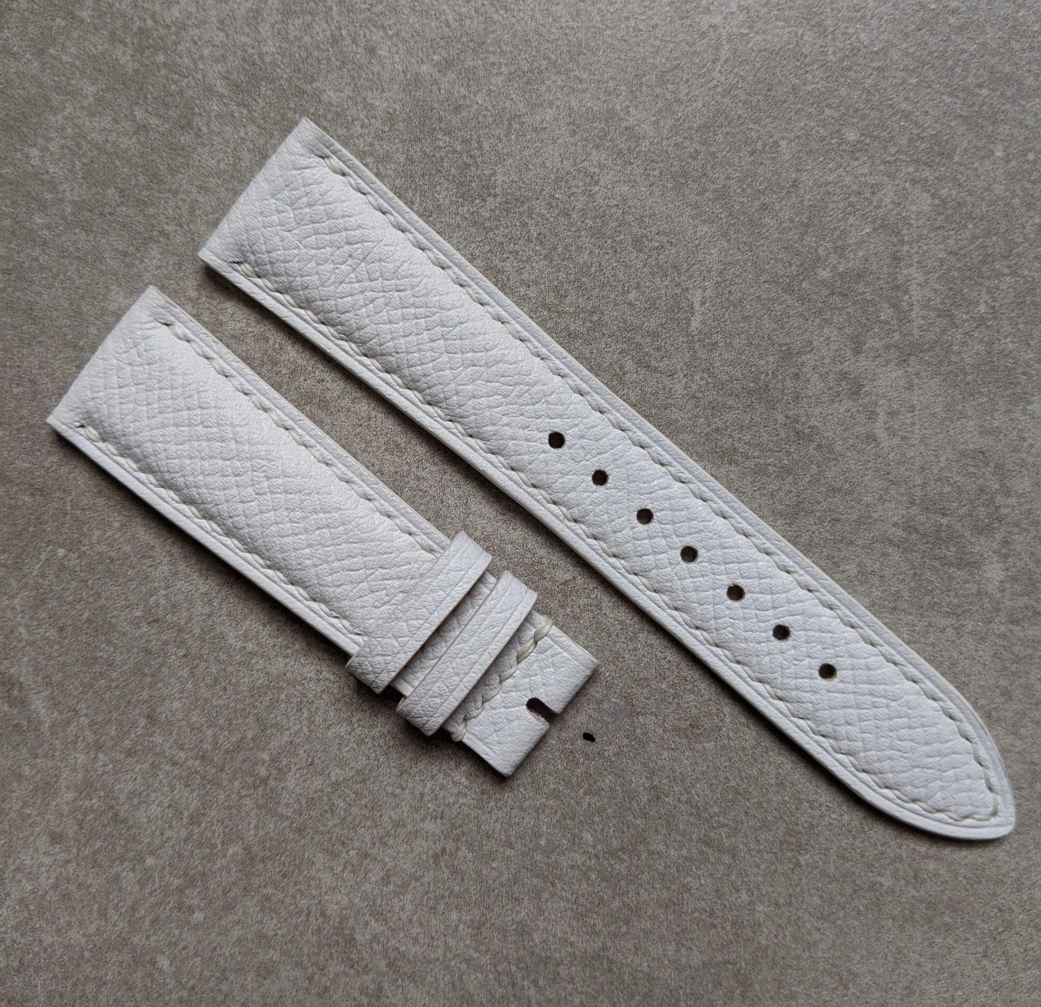 Epsom Calfskin Watch Strap - White - The Strap Tailor