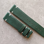 Forest Green French Calfskin Strap - Minimal Stitch - The Strap Tailor