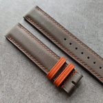 Swift Leather Watch Strap - Light Grey & Orange - The Strap Tailor
