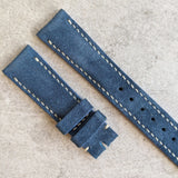 Padded Suede Leather Watch Strap - Denim Blue - The Strap Tailor