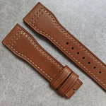 French Calfskin IWC Style Strap - Chestnut Brown - The Strap Tailor