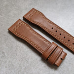 French Calfskin IWC Style Strap - Chestnut Brown - The Strap Tailor