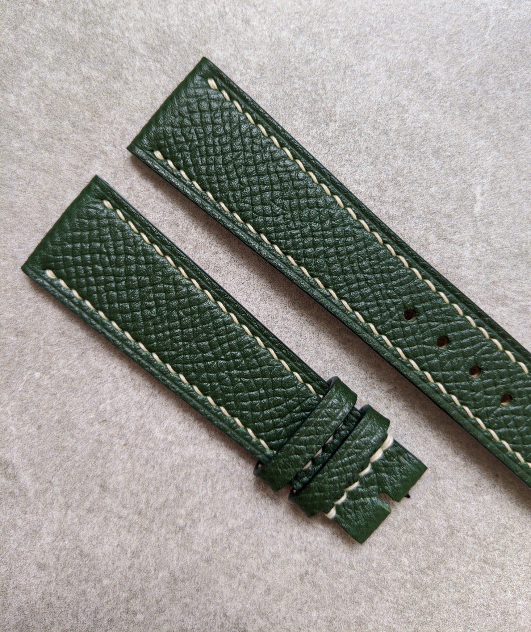 Epsom Calfskin Watch Strap - Forest Green - The Strap Tailor