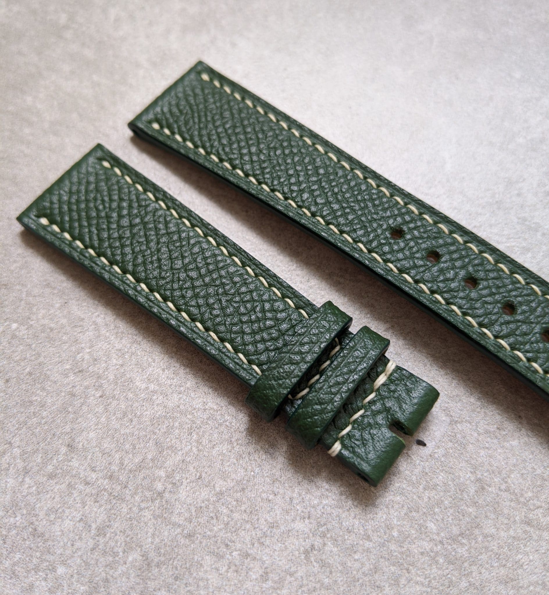 Epsom Calfskin Watch Strap - Forest Green - The Strap Tailor