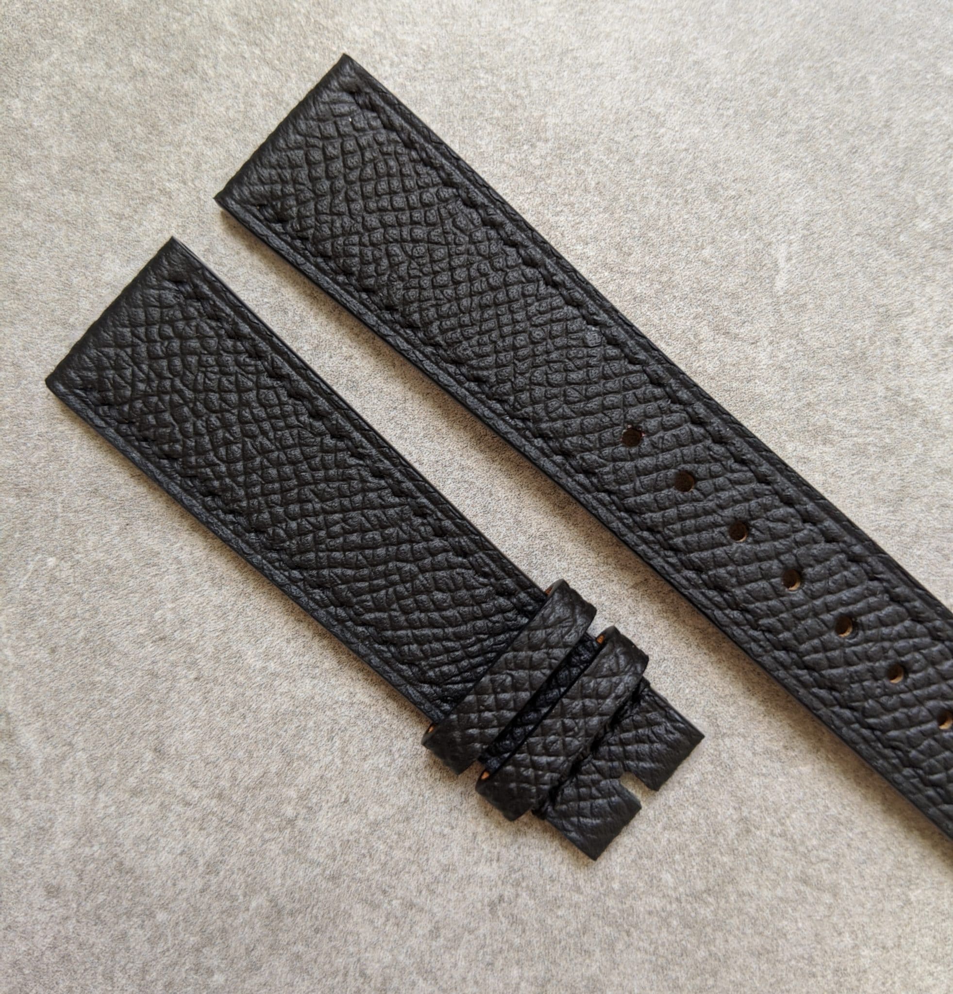 Epsom Calfskin Watch Strap - Black - The Strap Tailor