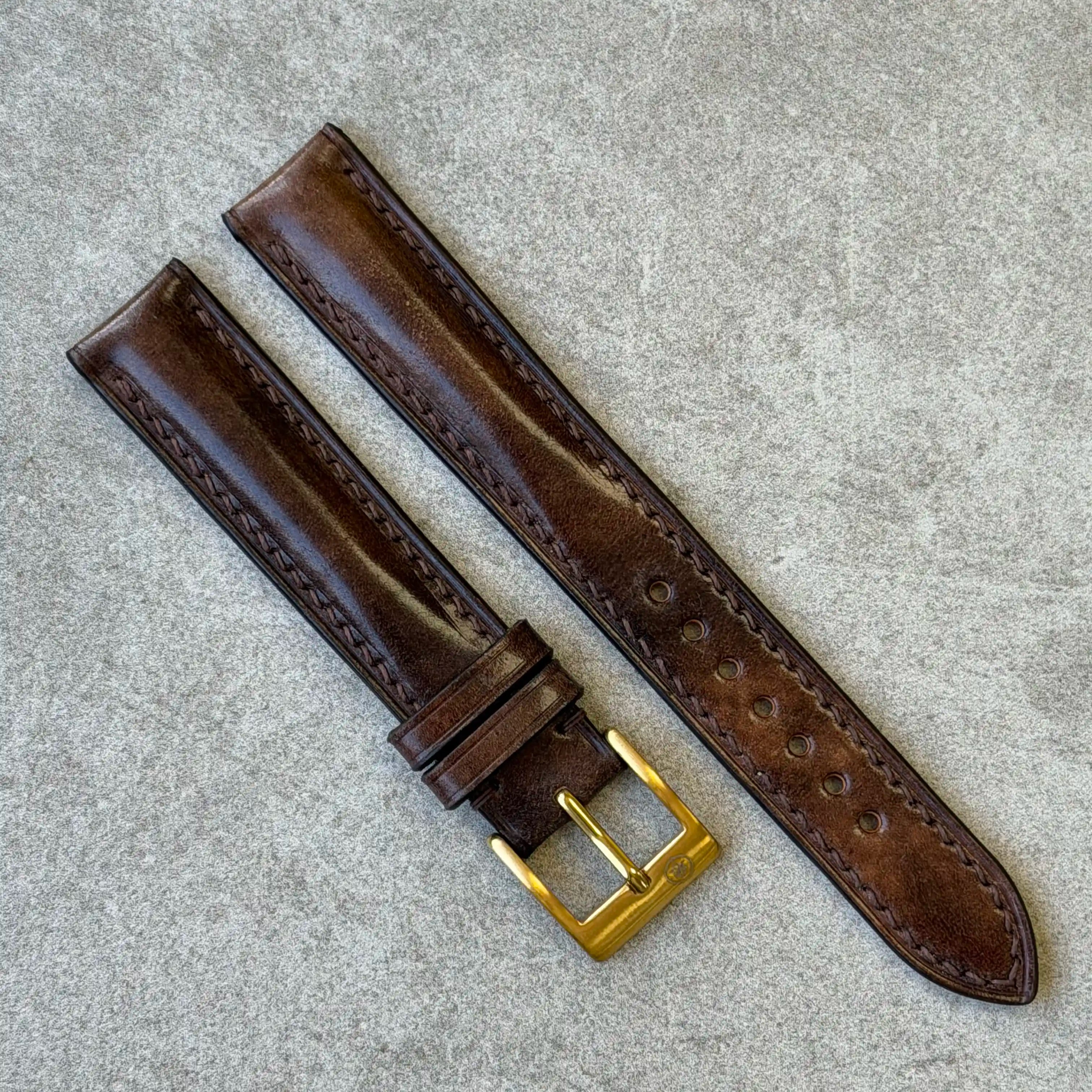17mm Cordovan - Marbled Brown - 130/80mm (TST225) - The Strap Tailor
