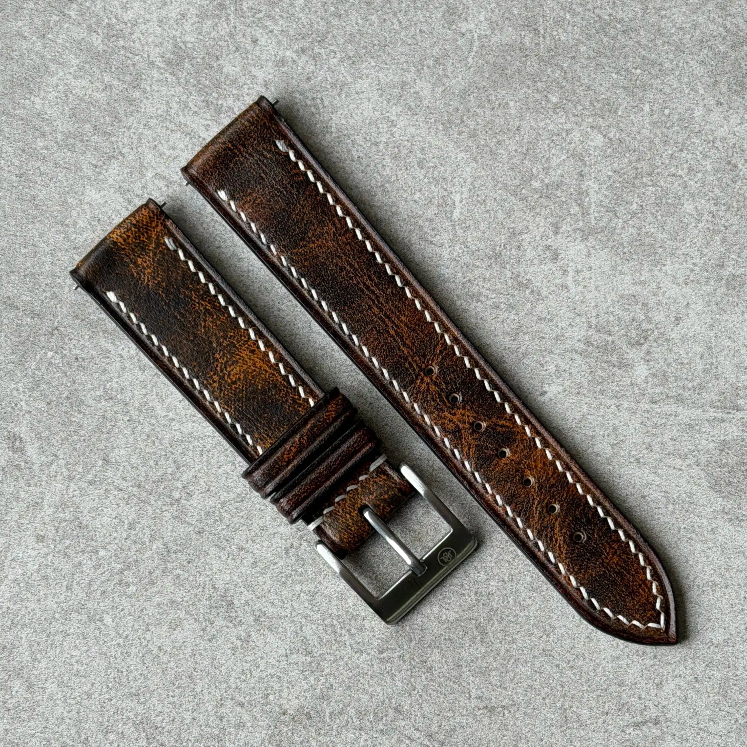 LTD Edition -  Hand Painted Aged Patina Strap - The Strap Tailor