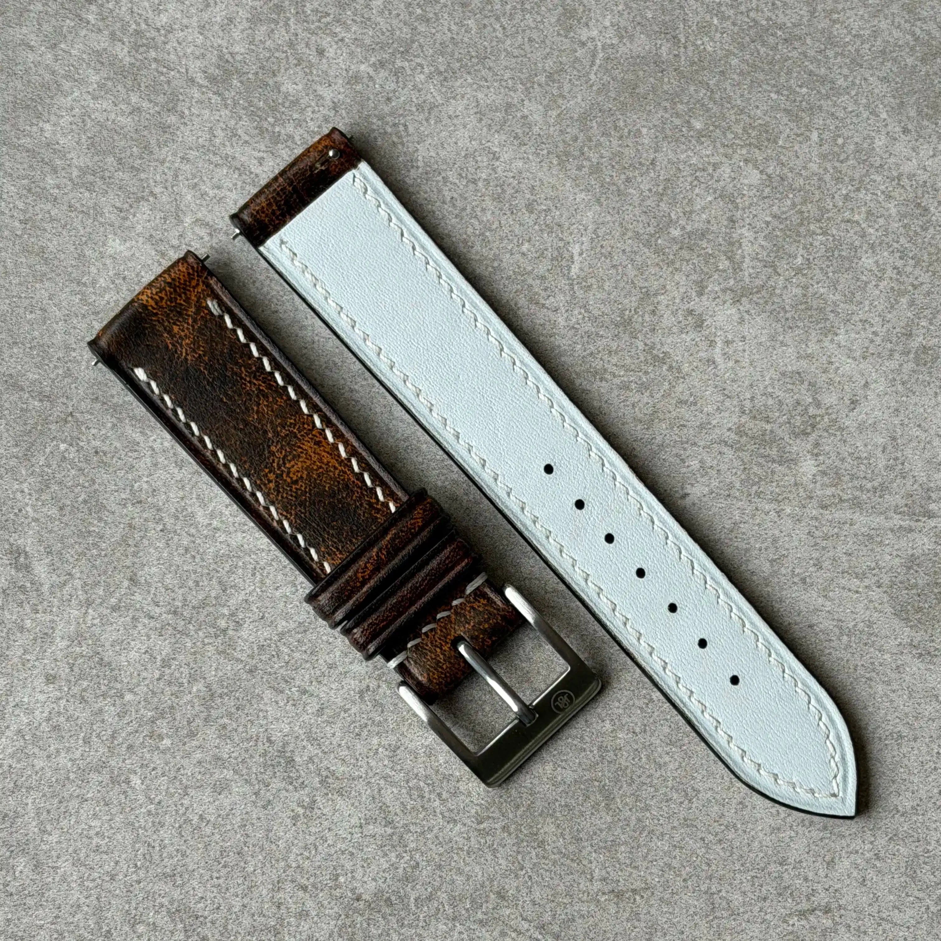 LTD Edition -  Hand Painted Aged Patina Strap - The Strap Tailor