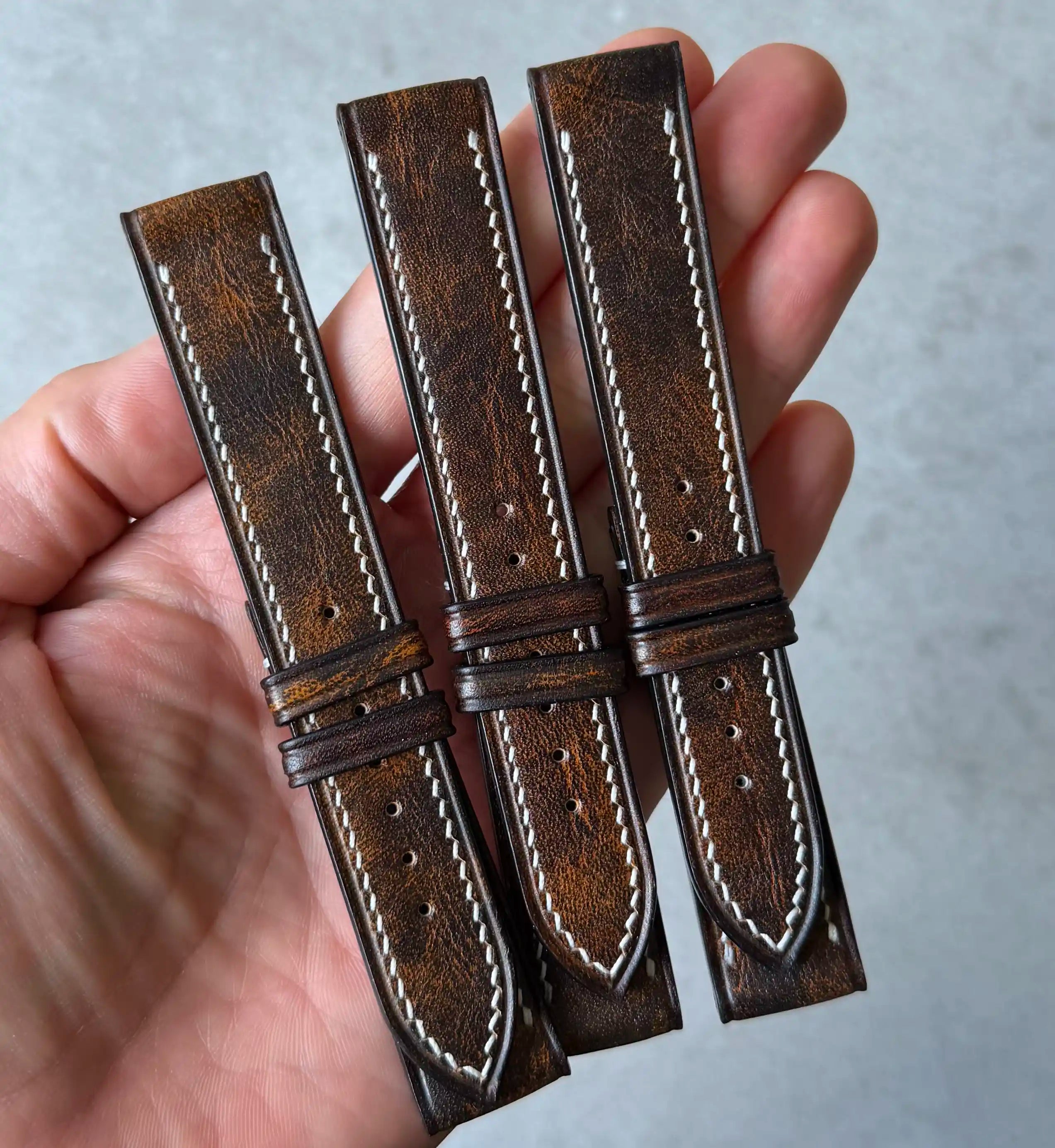 LTD Edition -  Hand Painted Aged Patina Strap - The Strap Tailor