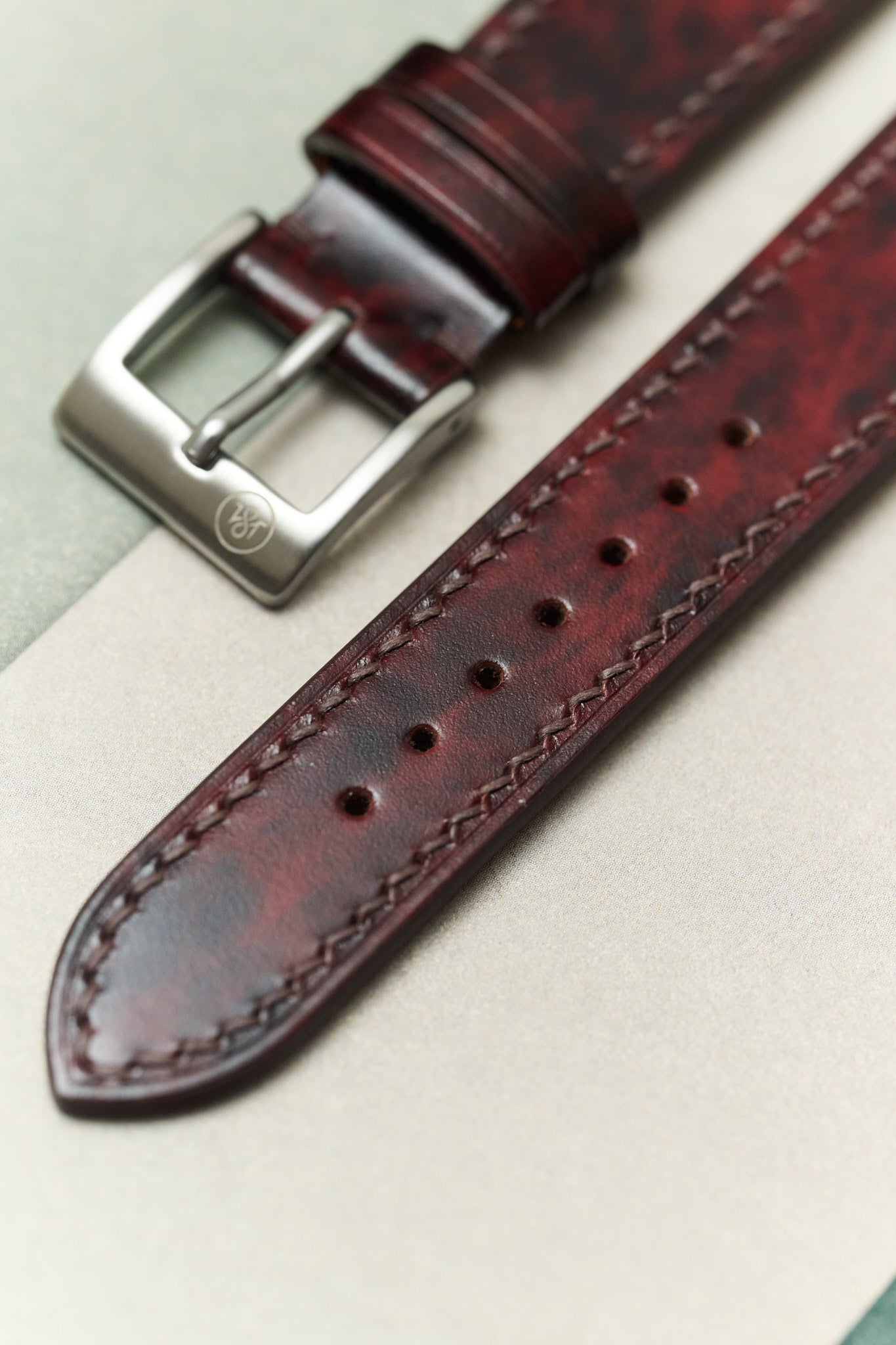Italia Calf Watch Strap - Red Brown - RTW - The Strap Tailor