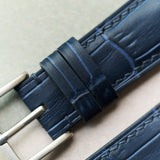 Embossed Crocodile Watch Strap - Navy Blue - RTW - The Strap Tailor
