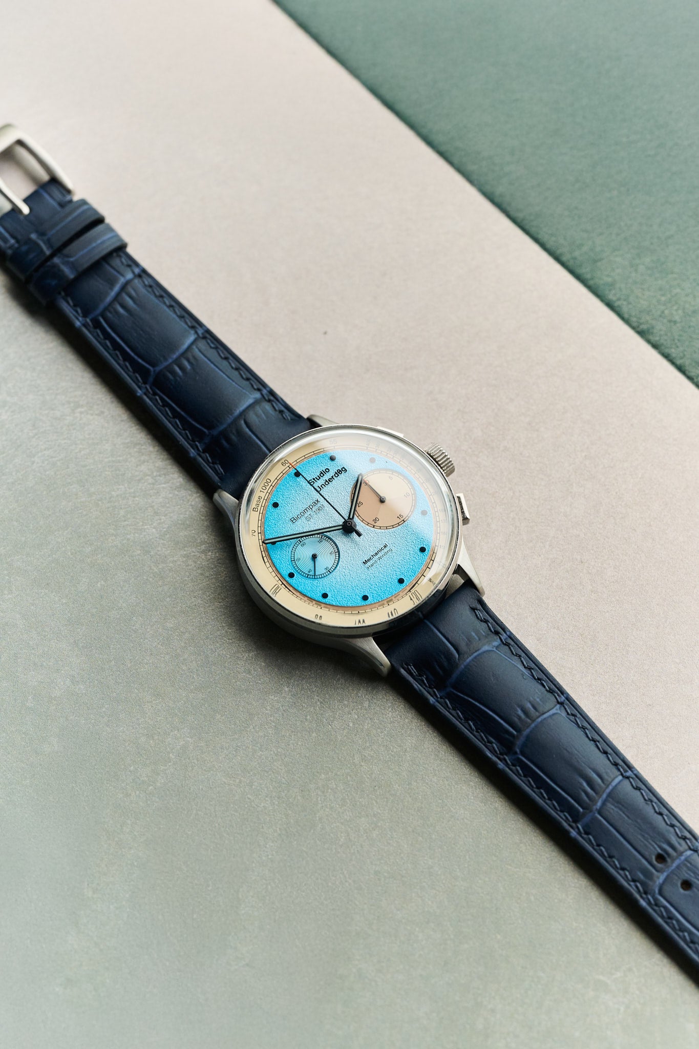 Embossed Crocodile Watch Strap - Navy Blue - RTW - The Strap Tailor