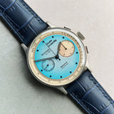 Embossed Crocodile Watch Strap - Navy Blue - RTW - The Strap Tailor