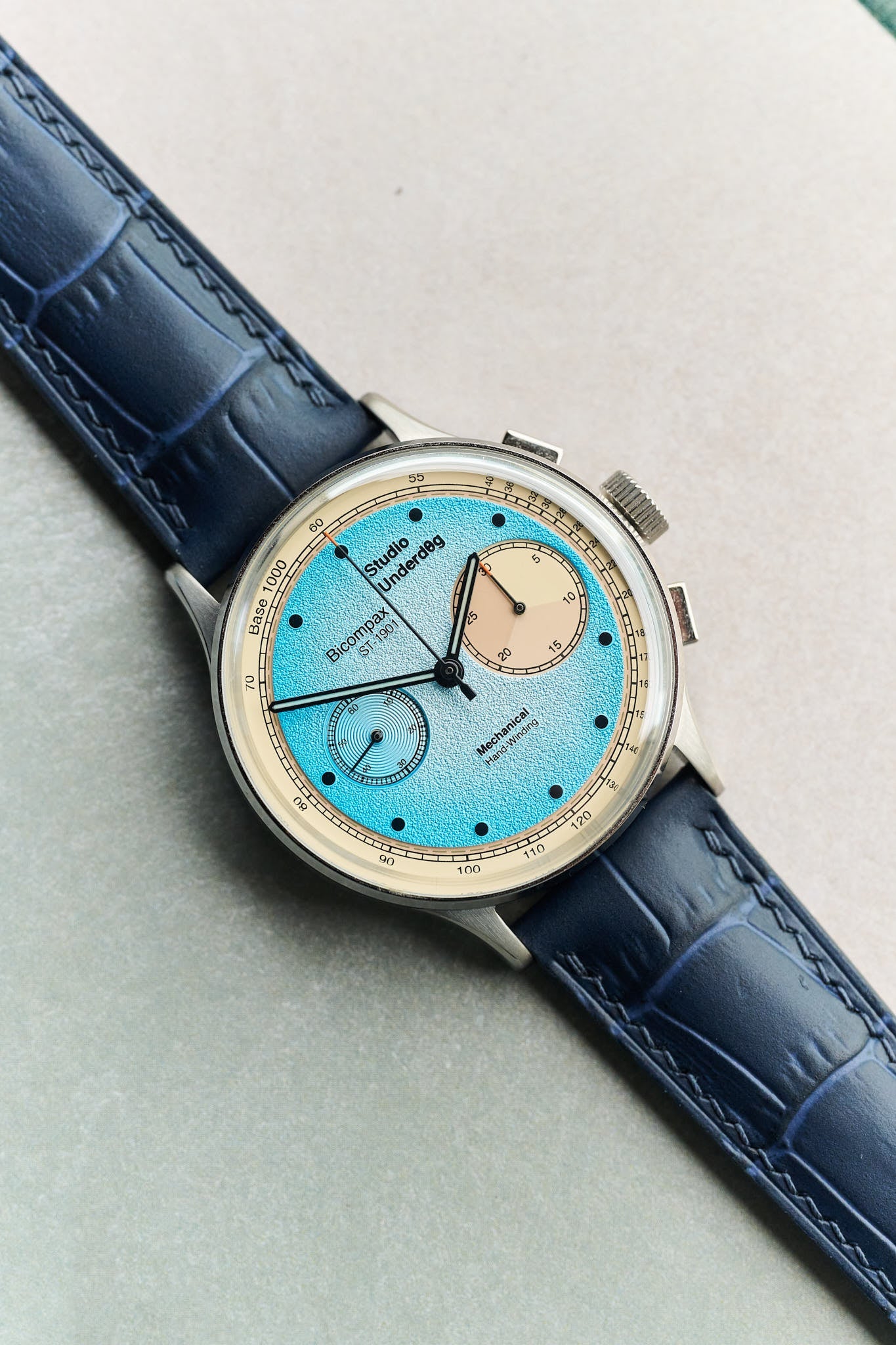 Embossed Crocodile Watch Strap - Navy Blue - RTW - The Strap Tailor