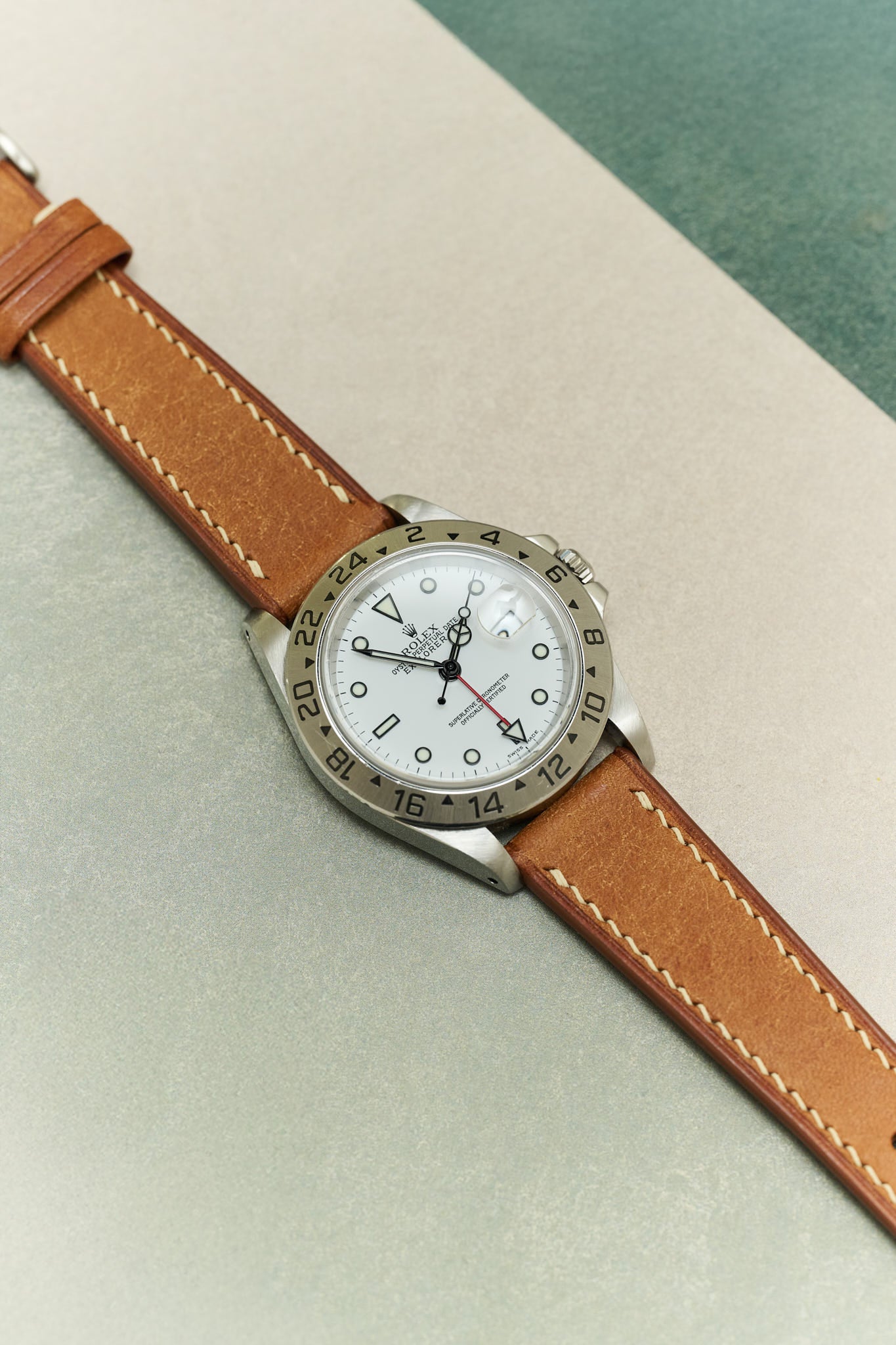 Pueblo Watch Strap W/Cream stitching - Cognac - RTW - The Strap Tailor