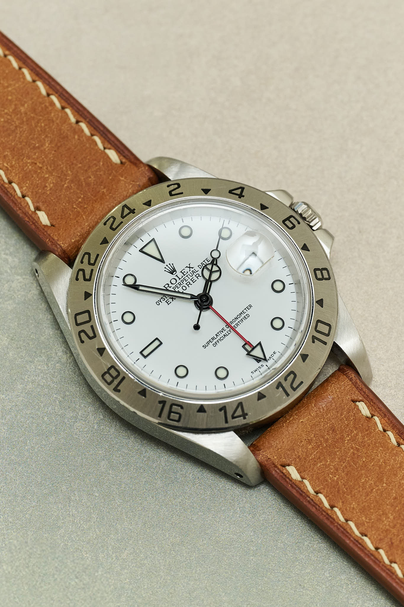 Pueblo Watch Strap W/Cream stitching - Cognac - RTW - The Strap Tailor