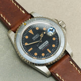 Badalassi Wax Watch Strap W/Cream stitching - Tan Brown - RTW - The Strap Tailor