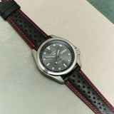 Pueblo Rally Watch Strap - Black & Red - RTW - The Strap Tailor