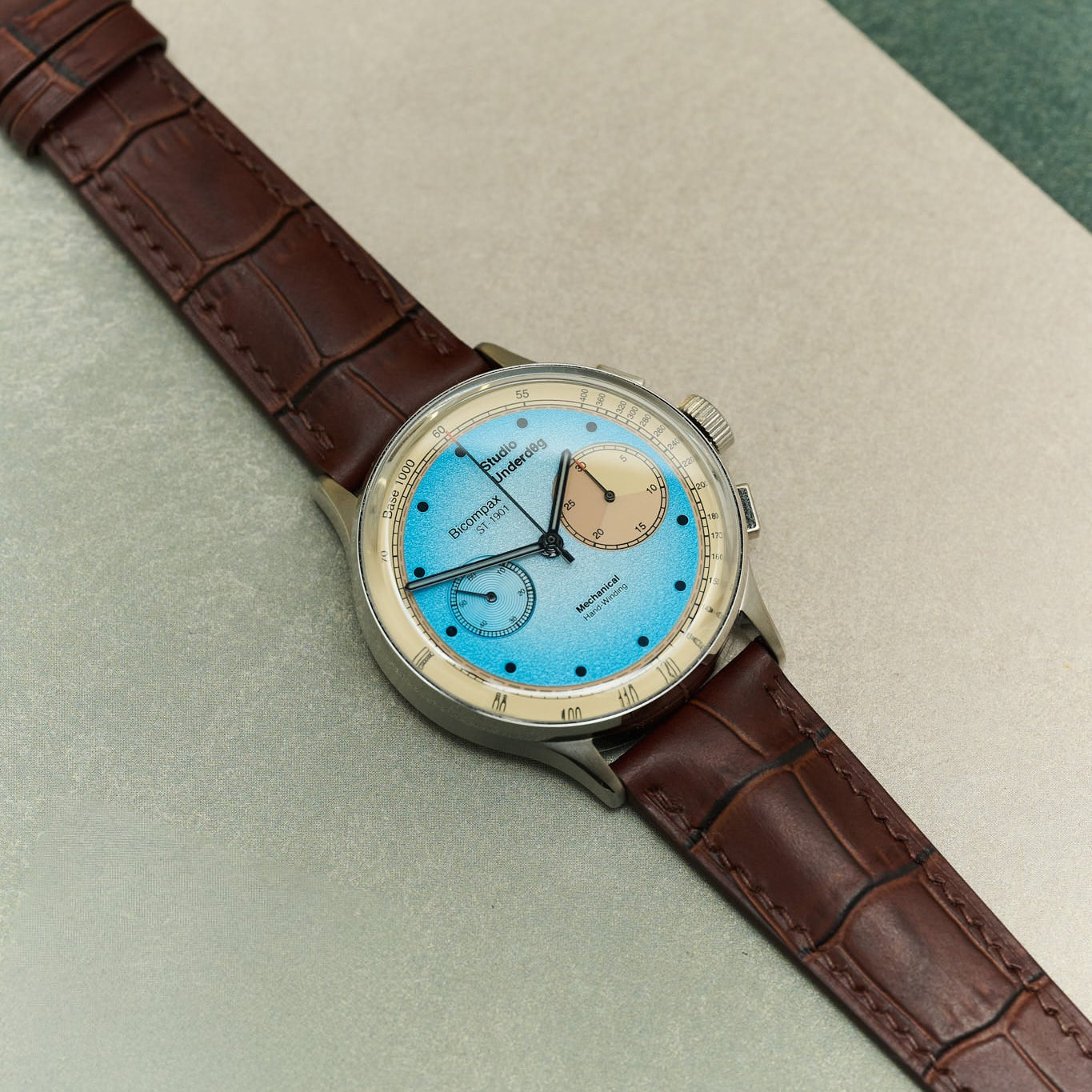 Embossed Crocodile Watch Strap - Matte Padded Brown - RTW - The Strap Tailor