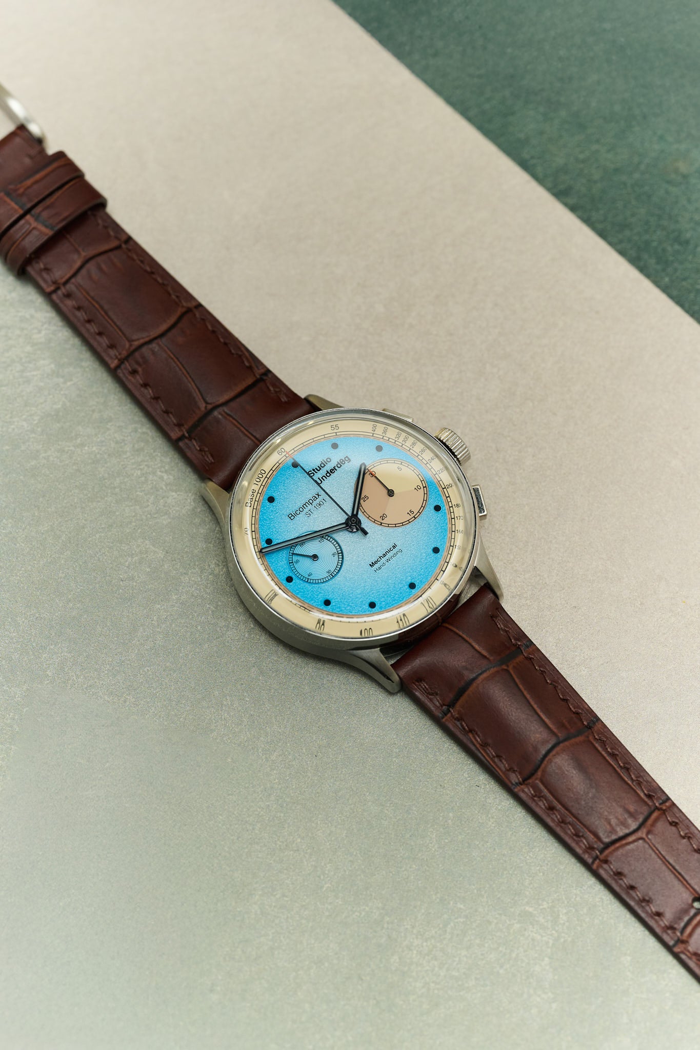 Embossed Crocodile Watch Strap - Matte Padded Brown - RTW - The Strap Tailor