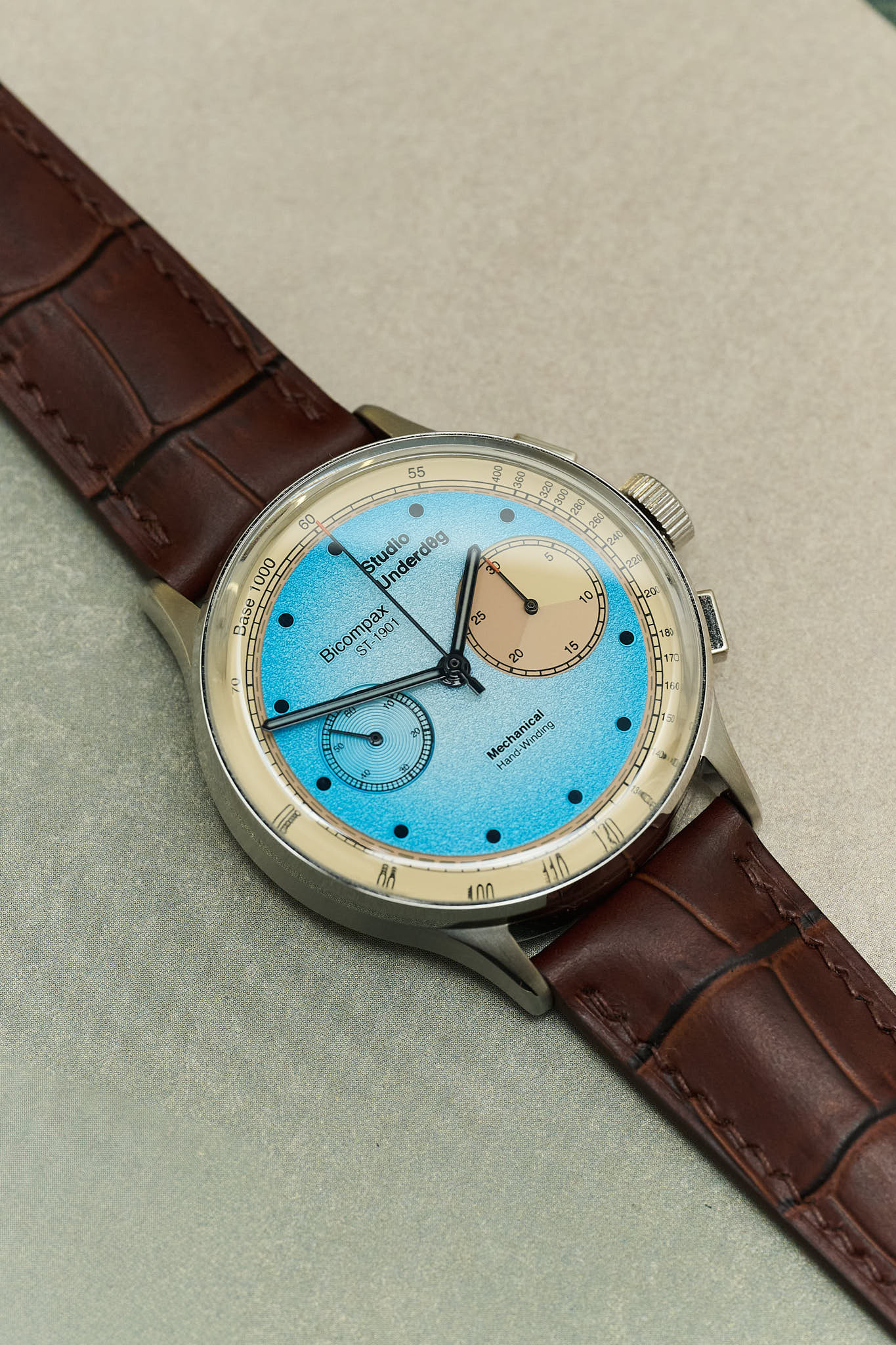 Embossed Crocodile Watch Strap - Matte Padded Brown - RTW - The Strap Tailor