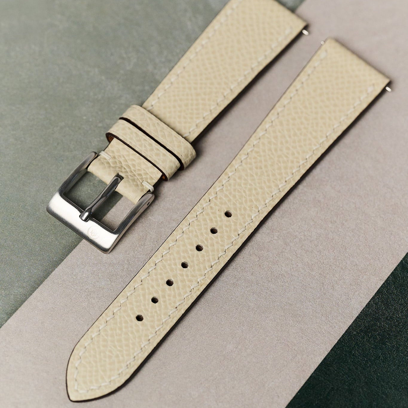 Epsom Calfskin Strap - Cream - RTW - The Strap Tailor