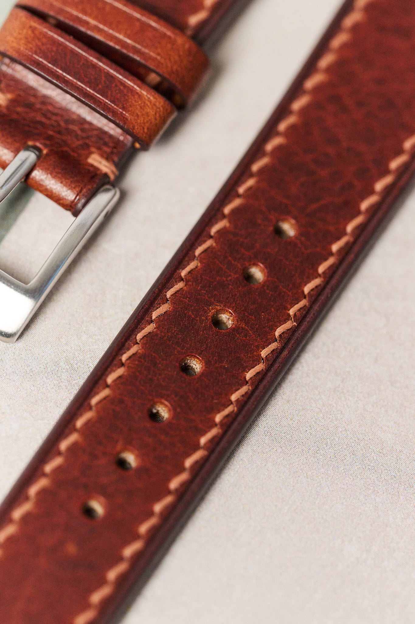 Art Wax Watch Strap - Cognac - RTW - The Strap Tailor