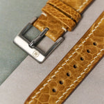 Ostrich Shin Watch Strap - Honey Brown - RTW - The Strap Tailor