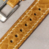 Ostrich Shin Watch Strap - Honey Brown - RTW - The Strap Tailor