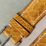 Ostrich Shin Watch Strap - Honey Brown - RTW - The Strap Tailor