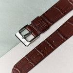 Embossed Crocodile Watch Strap - Brown Slimline - RTW - The Strap Tailor
