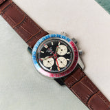 Embossed Crocodile Watch Strap - Brown Slimline - RTW - The Strap Tailor