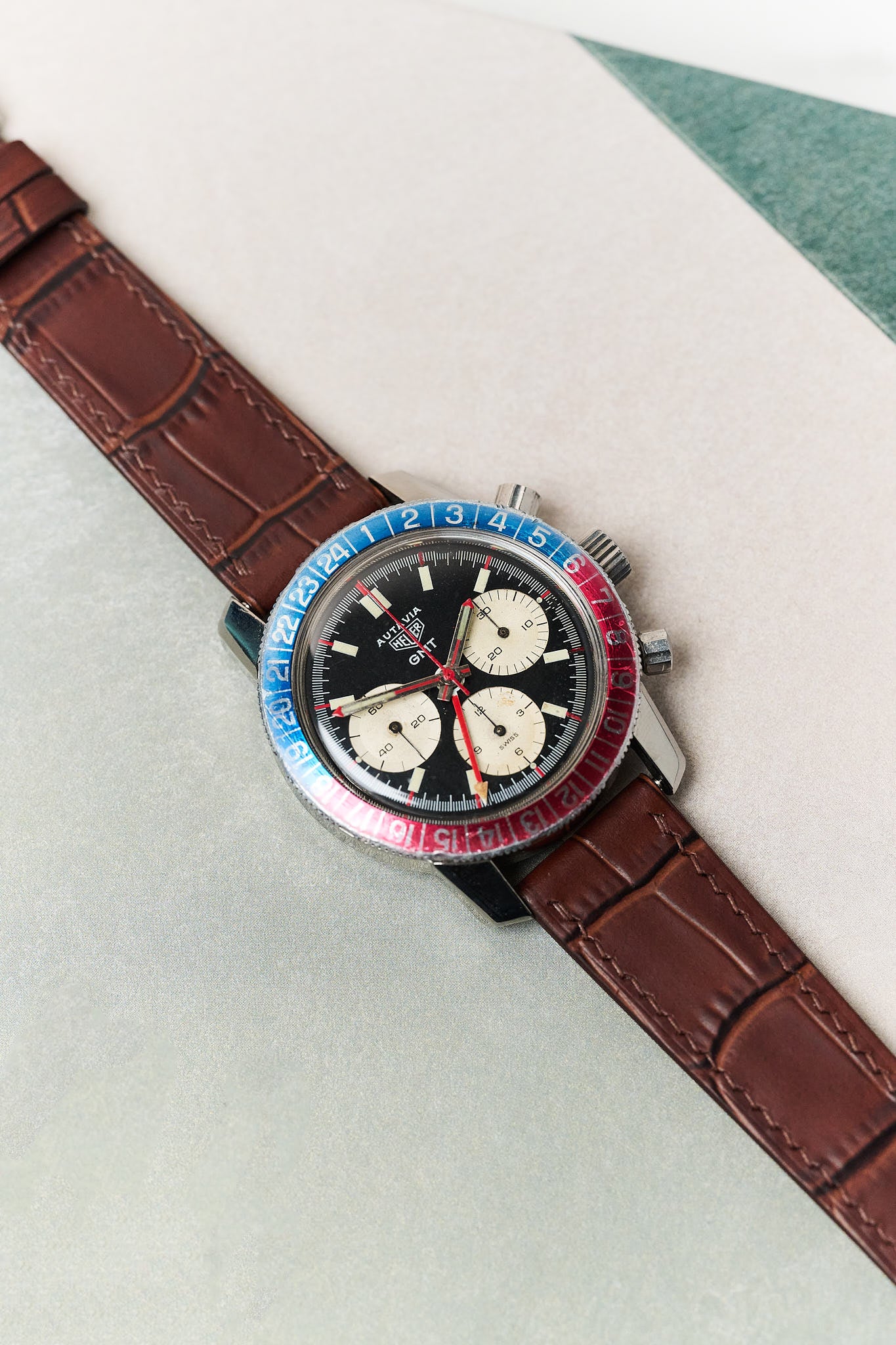 Embossed Crocodile Watch Strap - Brown Slimline - RTW - The Strap Tailor