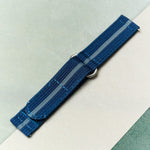 Premium Ribbed Two Piece Ballistic Nylon Strap - Navy & Blue Pinstripe - The Strap Tailor