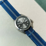 Premium Ribbed Two Piece Ballistic Nylon Strap - Navy & Blue Pinstripe - The Strap Tailor