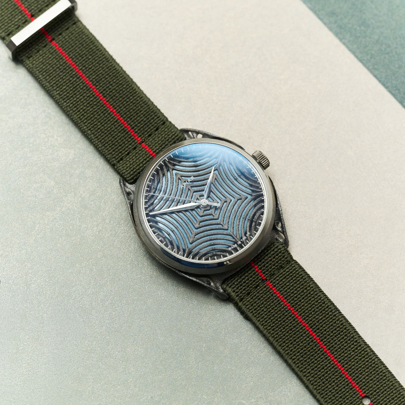 FieldFlex - Two Piece Nylon Strap, Olive & Red - The Strap Tailor