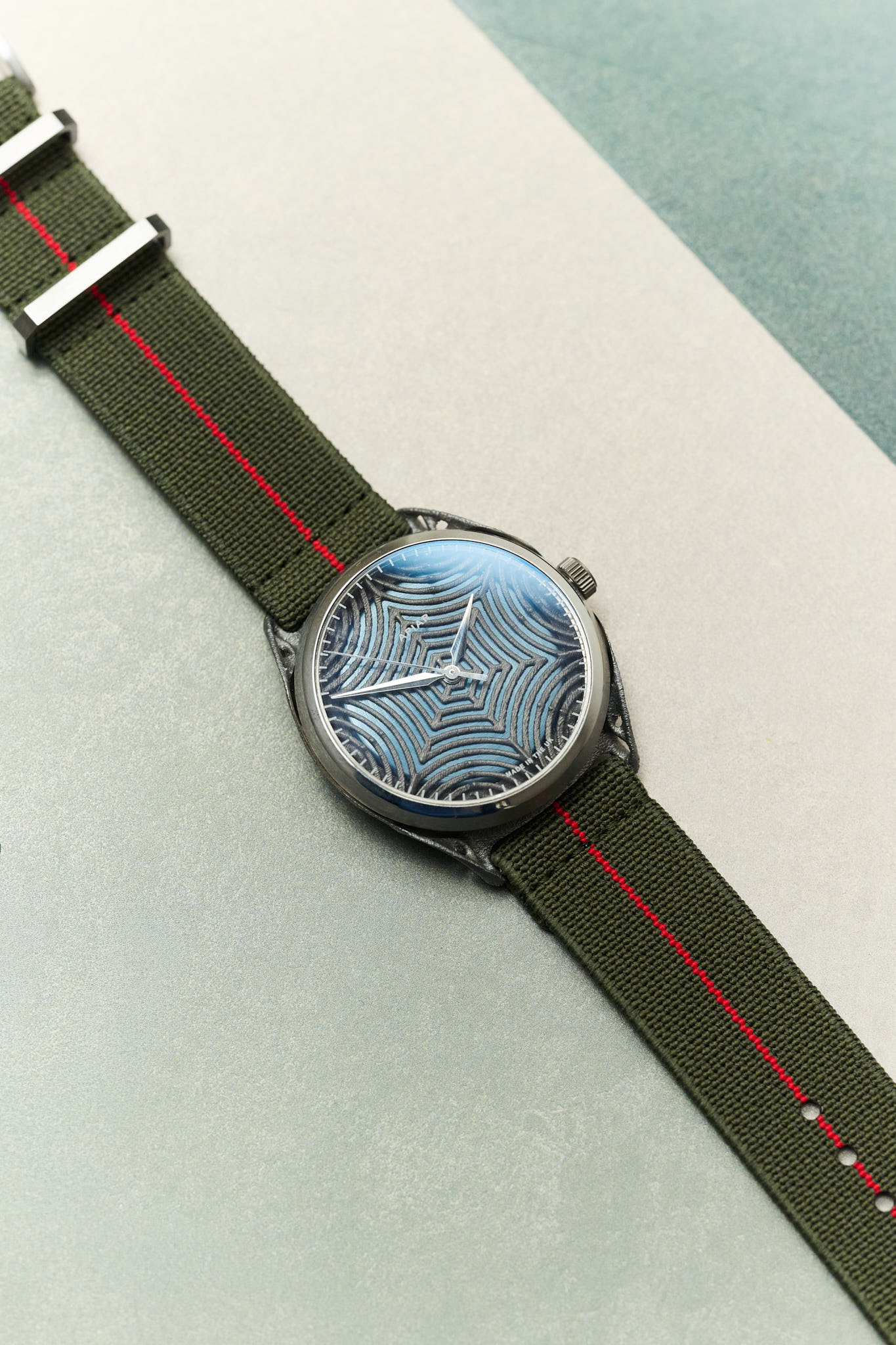 FieldFlex - Two Piece Nylon Strap, Olive & Red - The Strap Tailor