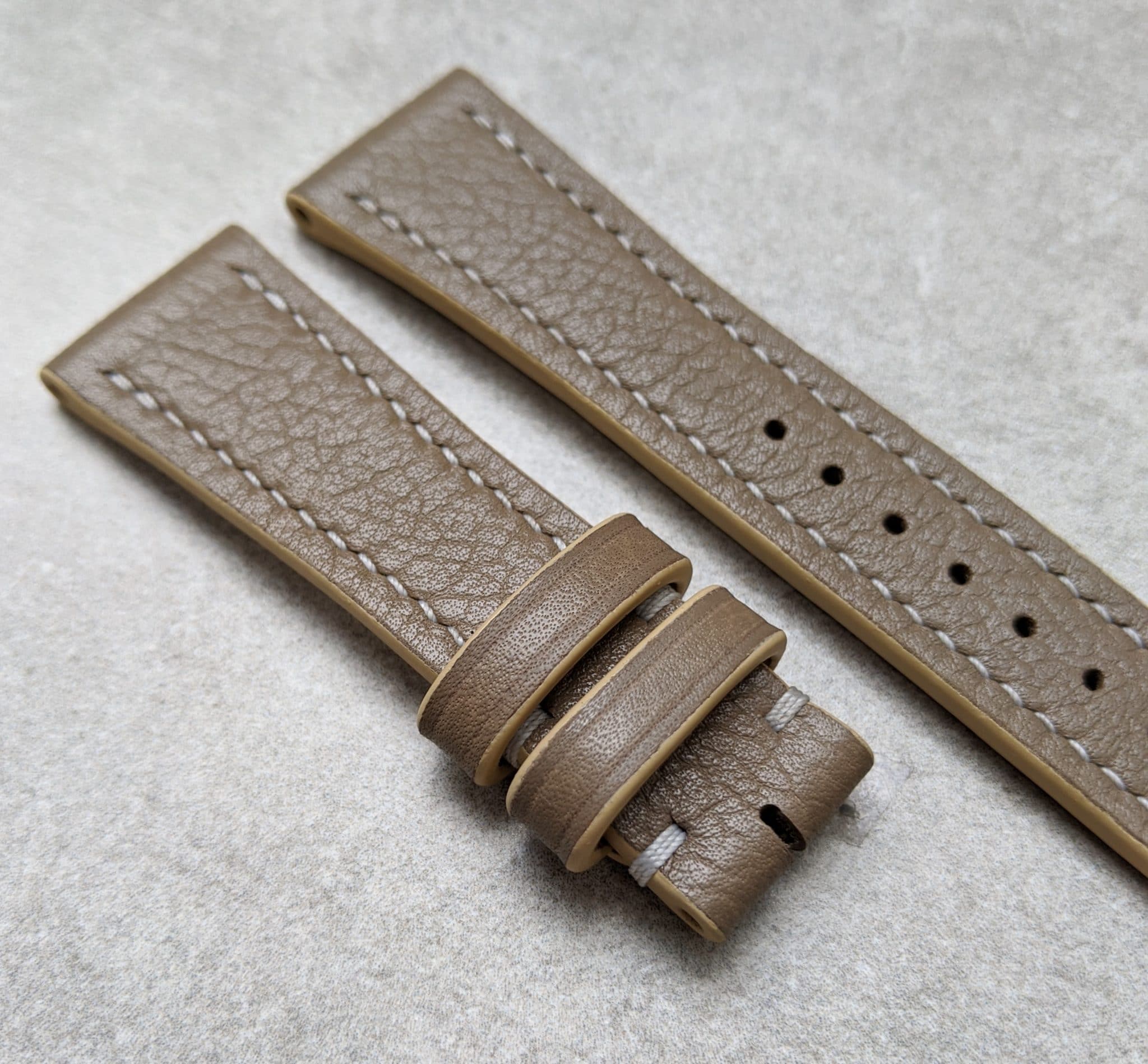 Grained Impala Calfskin Strap - Taupe - The Strap Tailor