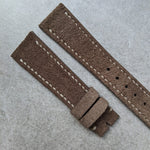 Stitched Suede Strap - Light Brown - The Strap Tailor