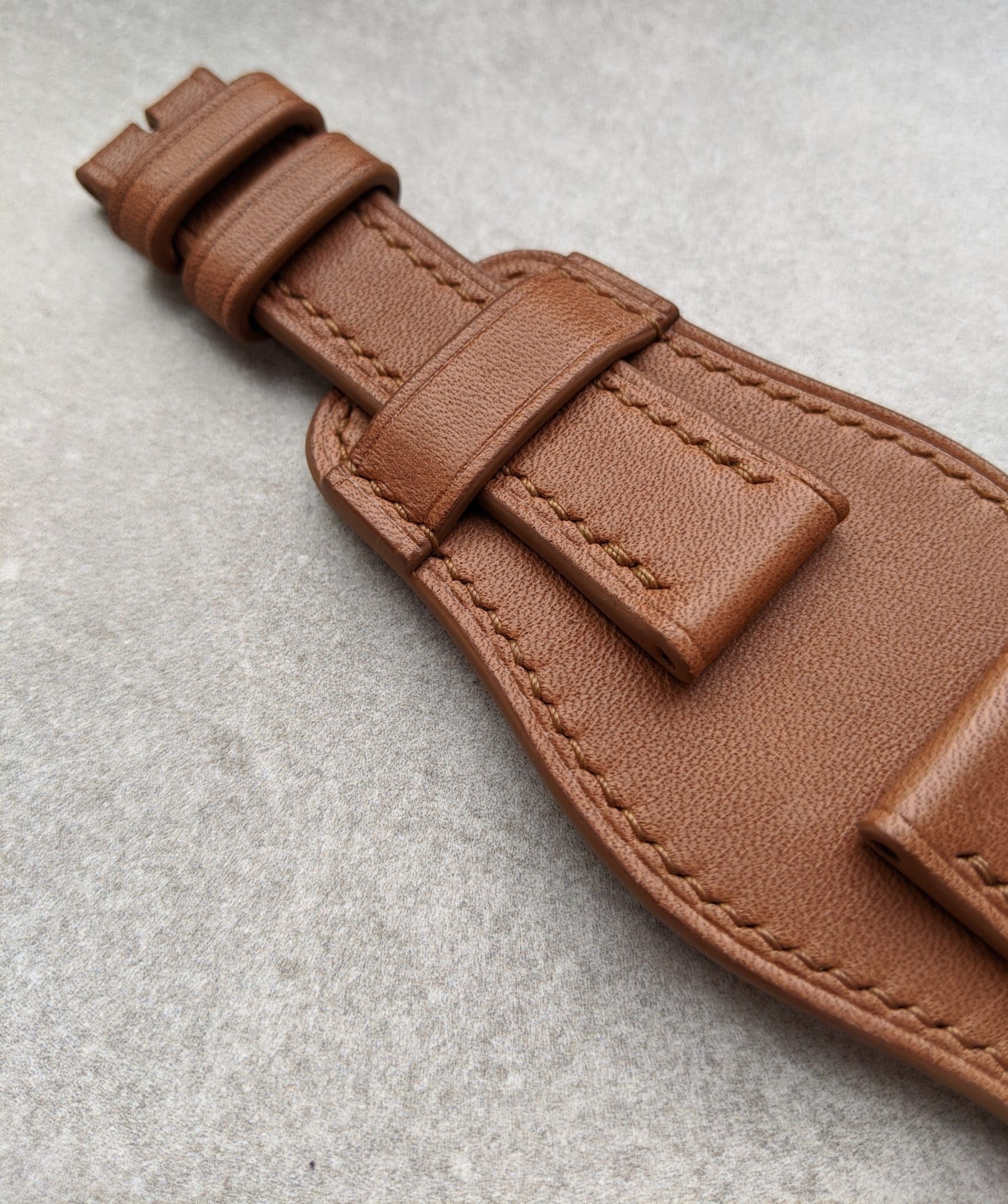 French Calfskin Leather Bund Watch Strap - Chesnut Brown | The Strap Tailor