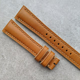 French Calfskin Padded Watch Strap - Tan - The Strap Tailor