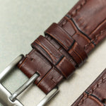 Embossed Crocodile Watch Strap - Matte Padded Brown - RTW - The Strap Tailor