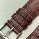 Embossed Crocodile Watch Strap - Matte Padded Brown - RTW - The Strap Tailor