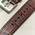 Embossed Crocodile Watch Strap - Matte Padded Brown - RTW - The Strap Tailor