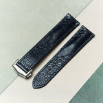 Omega Deployant - Ostrich Shin Watch Strap - Dark Blue - RTW - The Strap Tailor