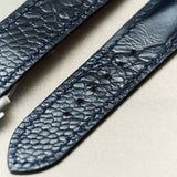 Omega Deployant - Ostrich Shin Watch Strap - Dark Blue - RTW - The Strap Tailor