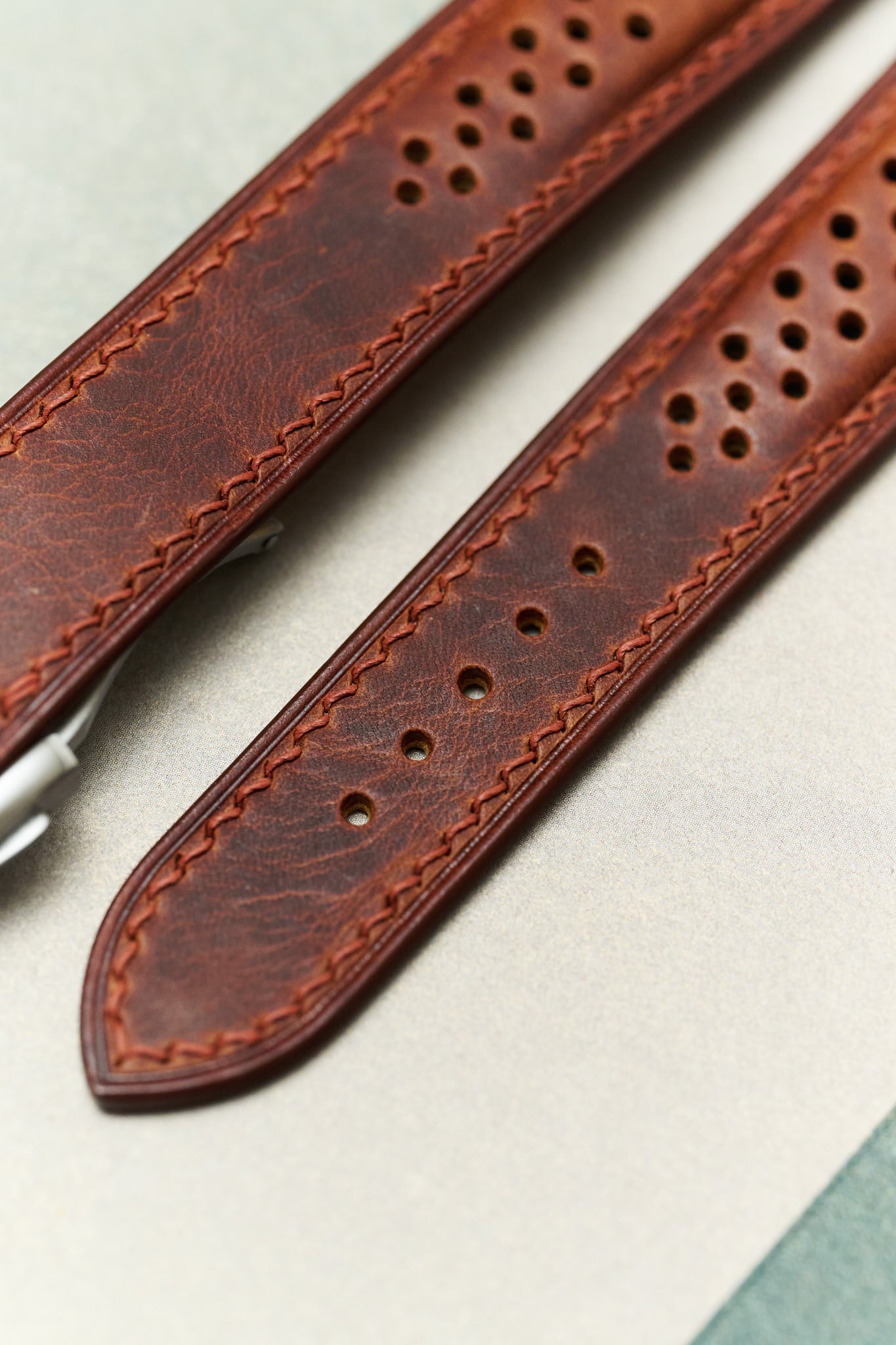 Omega Deployant - Badalassi Wax Watch Strap - Rally Tan Brown - RTW - The Strap Tailor