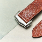 Omega Deployant - Ostrich Shin Watch Strap - Cognac - RTW - The Strap Tailor