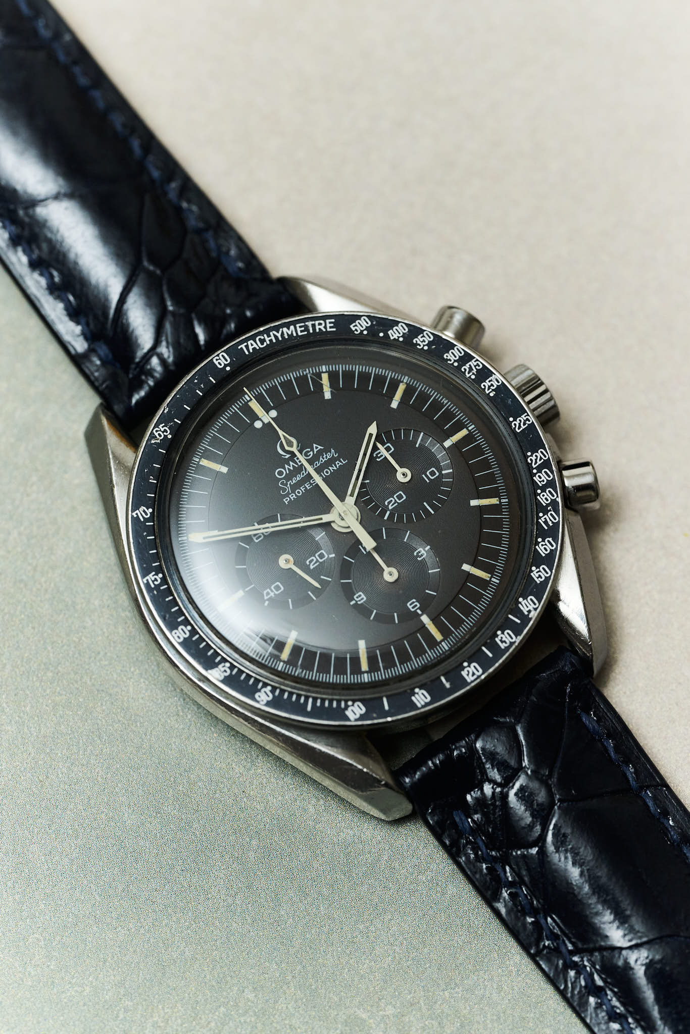 Omega Deployant - Ostrich Shin Watch Strap - Dark Blue - RTW - The Strap Tailor